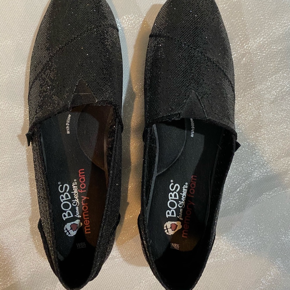 Bobs Skechers Shoes Womens 8 1/2 Black glitter